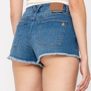 NEW Volcom Stone 1991 Stoned Short Classic Blue Jean Denim Shorts Size 24
